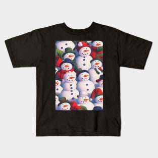 Christmas Seamless Pattern - Snowman #1 Kids T-Shirt